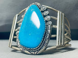 One Of Best Ever Native American Navajo Turquoise Secatero Turquoise Sterling Silver Bracelet-Nativo Arts