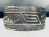 Mont Gibson!! Vintage Navajo Sterling Silver Geomtric Bracelet-Nativo Arts