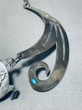 Will Talaheftewa!! Vintage HopI Turquoise Sterling Silver Necklace Old-Nativo Arts