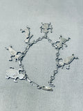 Intricate Detail Vintage Inlay Sterling Silver Charm Bracelet-Nativo Arts