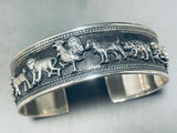 Native American Animal Farm Vintage Sterling Silver Monkey Bracelet Cuff-Nativo Arts