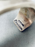 Heavy 119 G Deep Stamp Sterling Silver Vintage Native American Navajo Bracelet