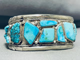 Rare Vintage Native American Navajo Morenci Old Kingman Turquoise Sterling Silver Bracelet-Nativo Arts
