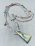 Vintage Native American Santo Domingo Heishi Turquoise Sterling Silver Necklace-Nativo Arts