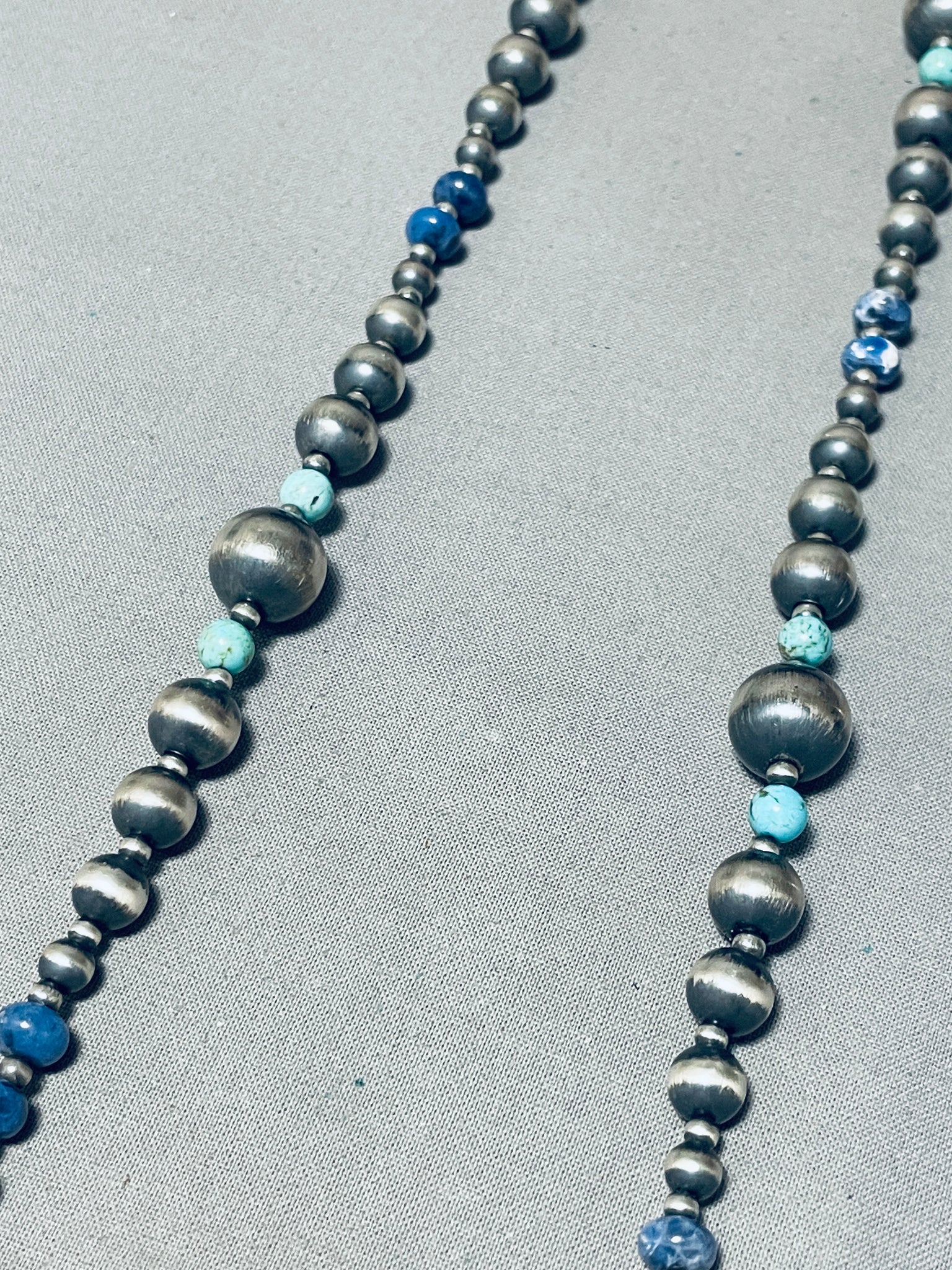 Navajo Silver + Raw Turquoise Beaded Necklace — FORM Atelier