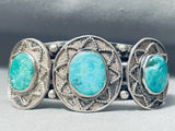 Fascinating Vintage Native American Navajo Sleeping Beauty Turquoise Sterling Silver Bracelet-Nativo Arts