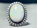 Stunning Vintage Native American Navajo Synth Opal Sterling Silver Ring-Nativo Arts