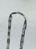 Gasp! Vintage Native American Navajo Turquoise Inlay Sterling Silver Necklace-Nativo Arts