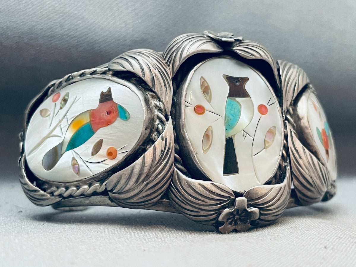 Native American One Of The Best Vintage Navajo Turquoise Bird Inlay St ...