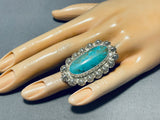 Shells Around Royston Turquoise Vintage Native American Navajo Sterling Silver Ring-Nativo Arts