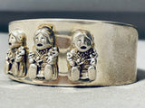Very Unique Vintage Southwest Sterling Silver Storyteller Bracelet Cuff-Nativo Arts