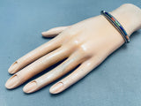 6 Inch Wrist Vintage Native American Navajo Inlay Turquoise Sterling Silver Bracelet-Nativo Arts