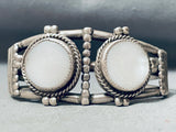 One Of The Best Vintage Native American Navajo Mother-of-pearl Sterling Silver Bracelet-Nativo Arts