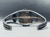 Rare Vintage Native American Navajo Carico Lake Turquoise Sterling Silver Bracelet-Nativo Arts