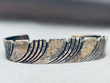 Segmented Waves Vintage Native American Navajo Sterling Silver Bracelet Cuff-Nativo Arts