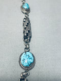 One Of The Most Unique Woven Sterling Silver Vintage Turquoise Necklace-Nativo Arts