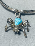Dangling Spider!! Vintage Native American Navajo Turquoise Sterling Silver Bracelet-Nativo Arts