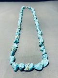 Double Wrap Or Single Chunk Vintage Native American Navajo Turquoise Sterling Silver Necklace-Nativo Arts