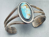 Stunning Vintage Native American Navajo #8 Turquoise Sterling Silver Bracelet-Nativo Arts