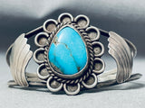 Striking Vintage Native American Navajo Turquoise Sterling Silver Bracelet-Nativo Arts