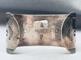 Early 1900's Huge Hand Tooled Vintage Native American Navajo Sterling Silver Bracelet-Nativo Arts