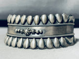 One Of The Coolest Ever Vintage Native American Navajo Sterling Silver Shell Bracelet-Nativo Arts