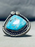 Tremendous Vintage Native American Navajo Pilot Mountain Sterling Silver Huge Ring-Nativo Arts