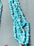 Sky Blue Turquoise Vintage Native American Navajo Heishi Necklace Old-Nativo Arts