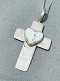 Exquisite Vintage Native American Navajo Cross Turquoise Sterling Silver Necklace-Nativo Arts