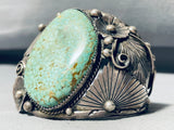 One Of Best Vintage Native American Navajo Green Spiderweb Turquoise Sterling Silver Bracelet-Nativo Arts