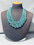 Gorgy!! Vintage Native American Navajo Turquoise Nugget Chunks Sterling Silver Necklace-Nativo Arts
