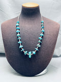 Authentic Vintage Native American Navajo Turquoise Sterling Silver Necklace-Nativo Arts