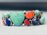 I Love Turquoise Ben Piaso Vintage Native American Navajo Sterling Silver Bracelet-Nativo Arts