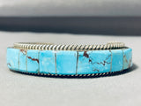 Outstanding Vintage Native American Navajo Inlay Red Mountain Turquoise Sterling Silver Bracelet-Nativo Arts