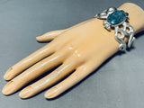 Spiderweb Turquoise Galore!! Vintage Native American Navajo Sterling Silver Bracelet-Nativo Arts