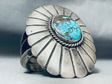 196 Grams Huge Vintage Native American Navajo Turquoise Sterling Silver Bracelet
