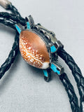 Happy Turtle Vintage Navajo Turquoise Sterling Silver Bolo Tie-Nativo Arts