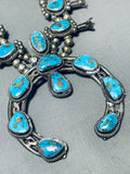 Old Deposit Turquoise Vintage Native American Navajo Sterling Silver Squahs Blossom Necklace-Nativo Arts