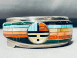 6 Inch Wrist Best Vintage Native American Zuni Don Dewa Inlay Sterling Silver Turquoise Bracelet-Nativo Arts