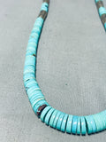 Native American Stunning Vintage Santo Domingo Turquoise Sterling Silver Necklace-Nativo Arts