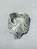 Fascinating Vintage Native American Navajo Sterling Silver Eagle Ring-Nativo Arts