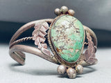 Quality Old Vintage Native American Navajo Green Turquoise Sterling Silver Bracelet-Nativo Arts