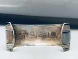 7 Inch Wrist Hand Tooled Vintage Navajo Detailed Sterling Silver Bracelet-Nativo Arts