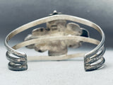 One Of The Best Vintage Native American Navajo Lapis Sterling Silver Leaf Bracelet-Nativo Arts