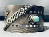 One Of The Most Unique Vintage Native American Navajo Turquoise Sterling Silver Bracelet-Nativo Arts