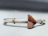 Thick Heavy Brown Agate Vintage Native American Navajo Sterling Silver Bracelet-Nativo Arts