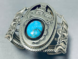 Master Detail Vintage Native American Navajo Turquoise Hogan Sterling Silver Bracelet-Nativo Arts