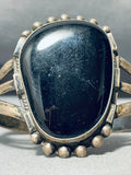 Starlight Sparkle Vintage Native American Navajo Onyx Sterling Silver Bracelet-Nativo Arts