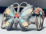 Anselm Wallace Vintage Native American Zuni Turquois Einlay Sterling Silver Bracelet-Nativo Arts