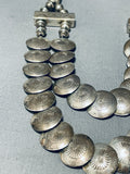 Top Shelf!!! Vintage Native American Navajo Sterling Silver Bead Double Strand Necklace-Nativo Arts